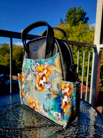 Sac Danie - Fleurs et Renards (avec chaînette)