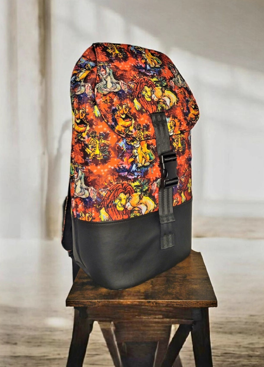 Sac Hector - Roi Lion (fond rouge) GenRoots.Art