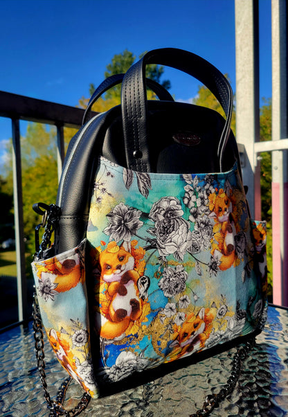 Sac Danie - Fleurs et Renards (avec chaînette)
